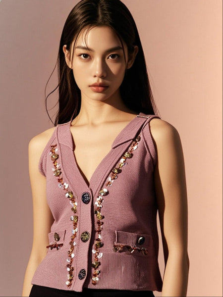 Crystal Detailed Sleeveless Top