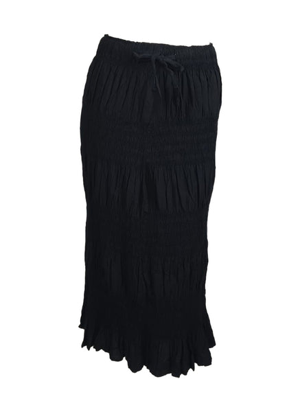 Gathered Ruched Midi Skirt