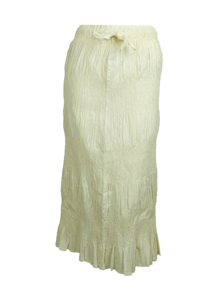 Gathered Ruched Midi Skirt