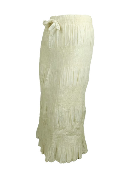 Gathered Ruched Midi Skirt