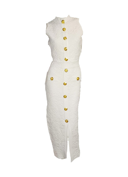 O250018 Jacquard Floral Two-piece Set