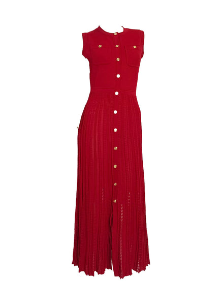 Structured Bodice Pockets Knit Dress