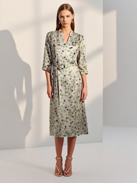 Polka Dot Belted Dress