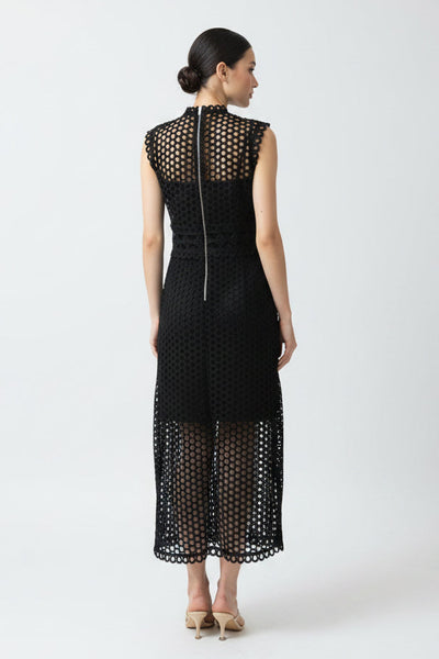 Lace Yoke Mid Dress
