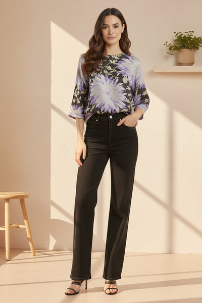 Lavender Floral Textured Top