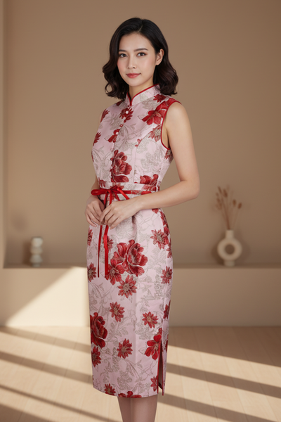 Silver Embroidery Cheongsam