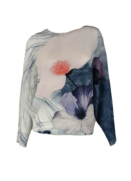 1250019 Long Sleeve Pleated Top *Preorder