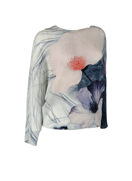1250019 Long Sleeve Pleated Top *Preorder