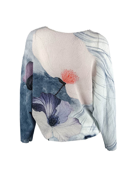 1250019 Long Sleeve Pleated Top *Preorder