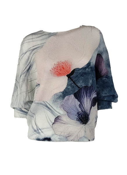 1250019 Long Sleeve Pleated Top *Preorder