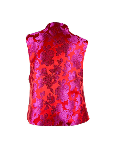 1250025 Embroidery Sleeveless Silk Vest Top *Last Piece