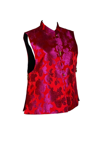 1250025 Embroidery Sleeveless Silk Vest Top *Last Piece