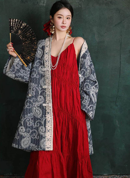 1250039 V-Neck Sleeveless Pleated Maxi Dress