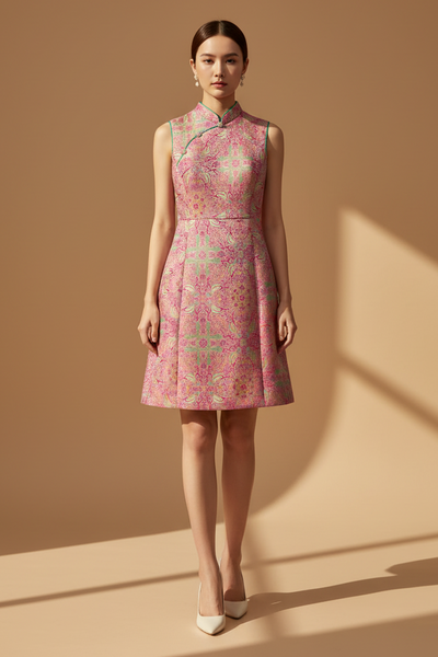 Pastel Floral A-line Cheongsam
