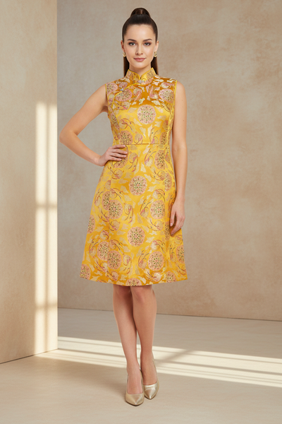 Circular Floral Motifs Cheongsam