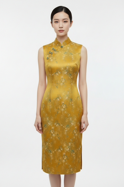 Subtle Floral Sheen Cheongsam