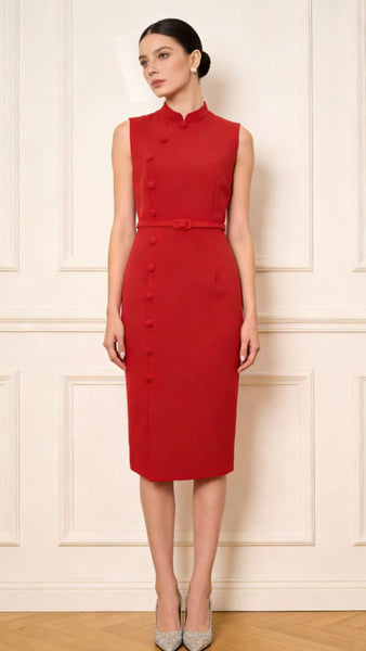 Buttons Belted Cheongsam