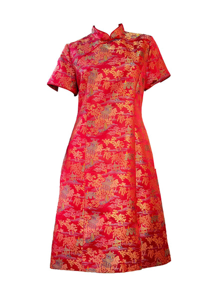Short Sleeves Brocade Cheongsam