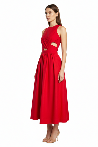 Halter Cut-Out Flare Dress