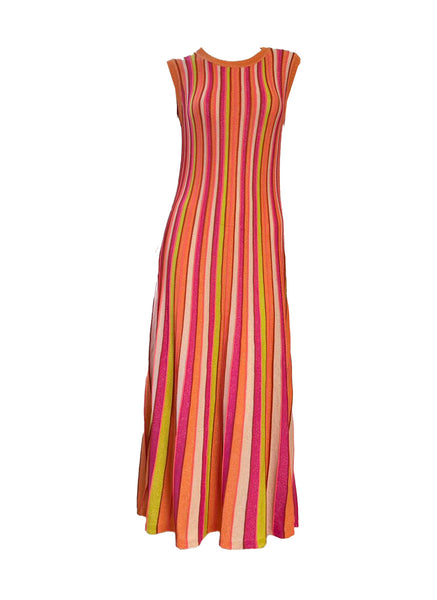 Vertical Stripes Midi Dress