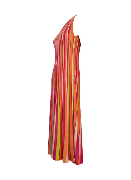 Vertical Stripes Midi Dress