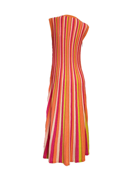 Vertical Stripes Midi Dress