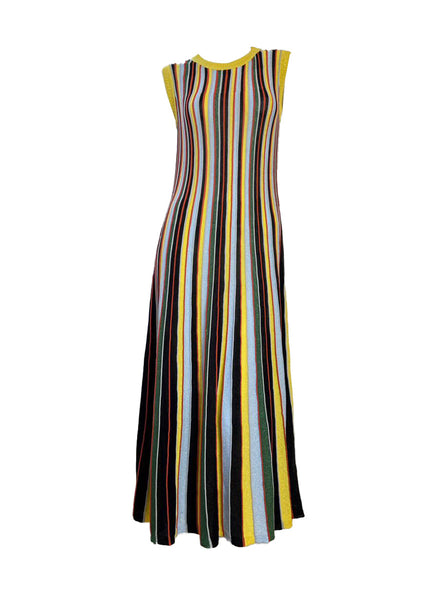 Vertical Stripes Midi Dress