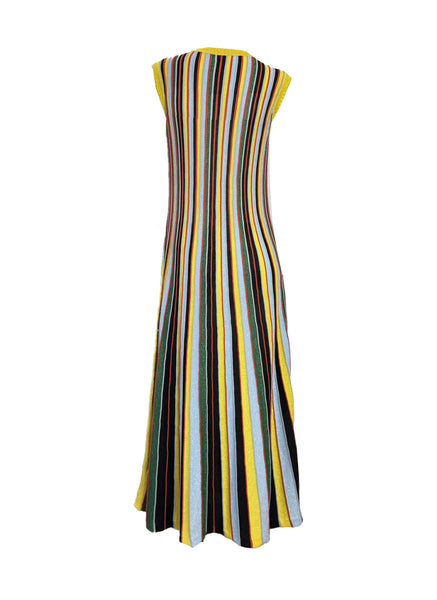 Vertical Stripes Midi Dress