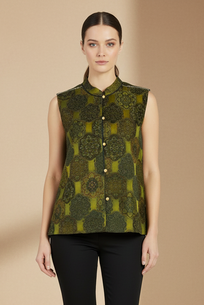 Floral Lace-like Pattern Vest Top