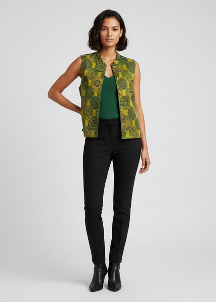 Floral Lace-like Pattern Vest Top