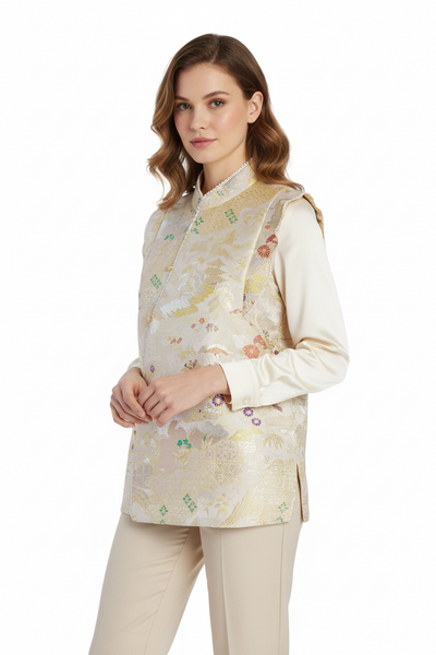 Abstract Print Wrap-Style Top