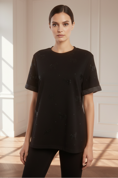 Sequin Horses Motifs Tee