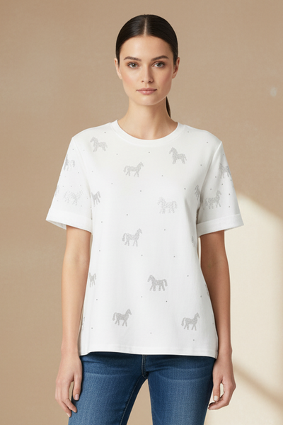 Sequin Horses Motifs Tee