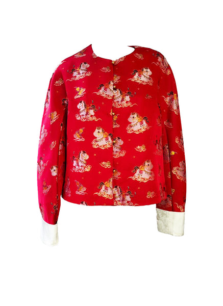Horse Motifs Relaxed Blazer