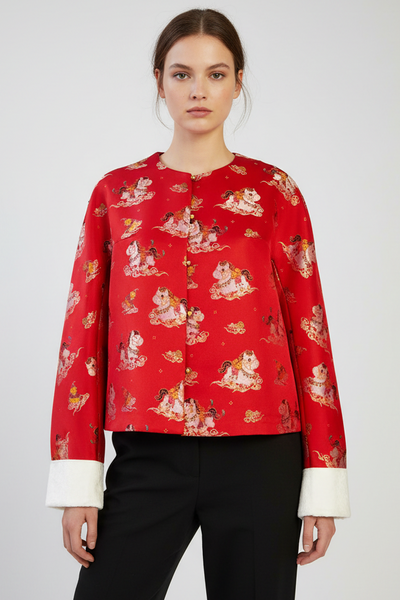 Horse Motifs Relaxed Blazer