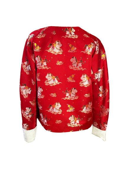Horse Motifs Relaxed Blazer