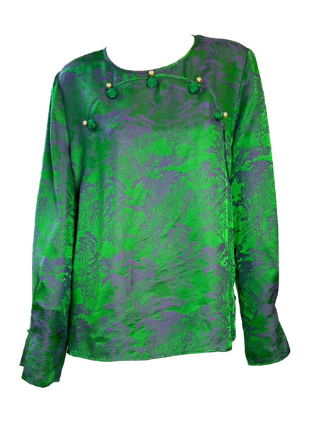 Relaxed Silhouette Silk Blouse