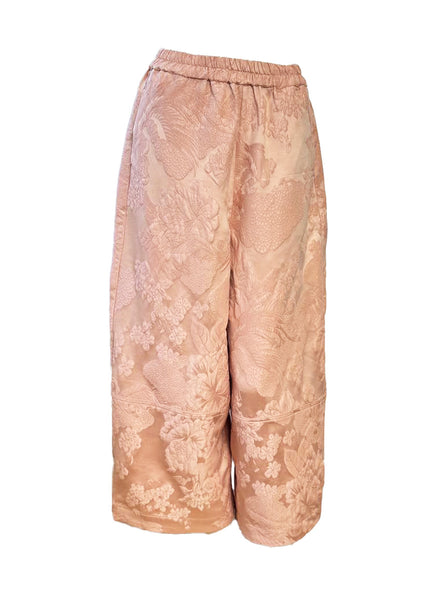 Floral Brocade Wide Leg Pants