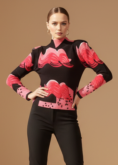 Wave-like Pleated top