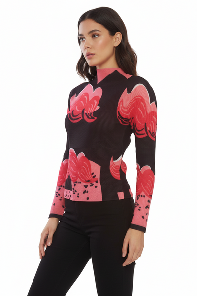 Wave-like Pleated top