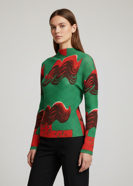 Wave-like Pleated top