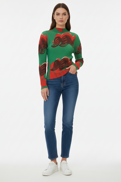 Wave-like Pleated top