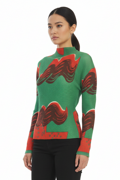 Wave-like Pleated top