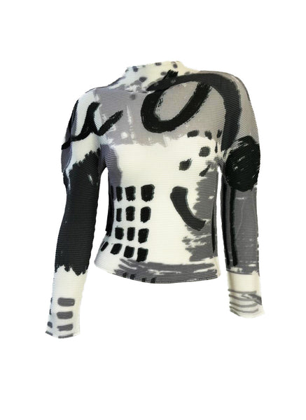 Irregular Pattern Pleated Top