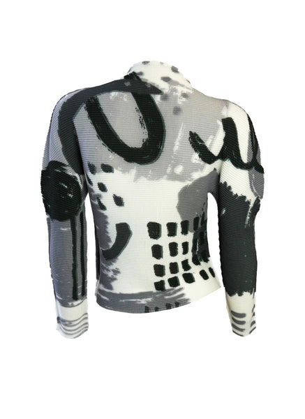 Irregular Pattern Pleated Top