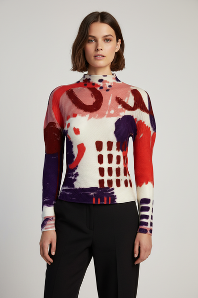 Irregular Pattern Pleated Top