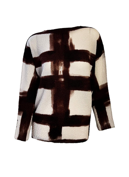 Abstract Print Creased Top