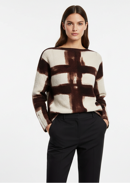 Abstract Print Creased Top