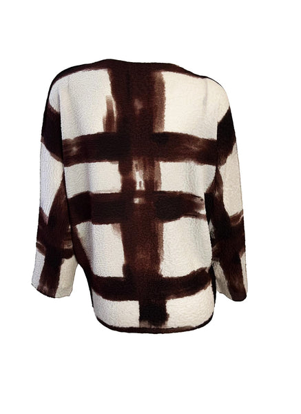 Abstract Print Creased Top