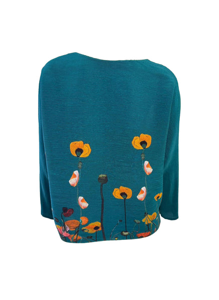 Bold Floral Pleated Top